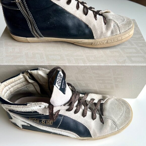 Size 42 GOLDEN GOOSE Francy Classic Slide High Top Sneakers - Picture 2 of 11